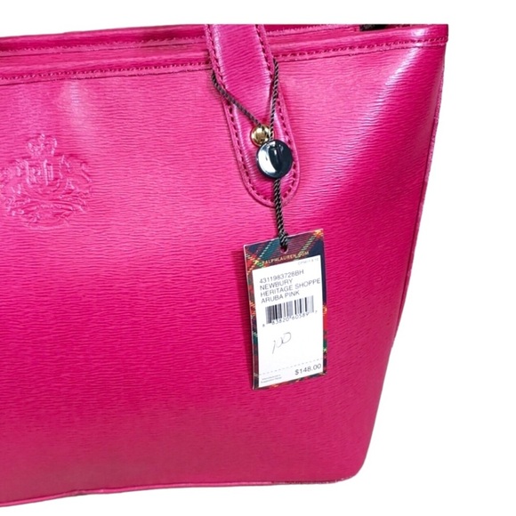 New LAUREN RALPH LAUREN NEWBURY PINK HERITAGE SATCHEL. NWT Host Pick - Picture 4 of 16